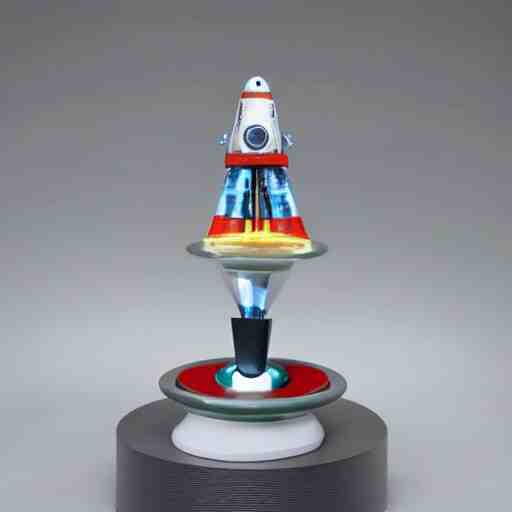 ufo sculpture toy on display 