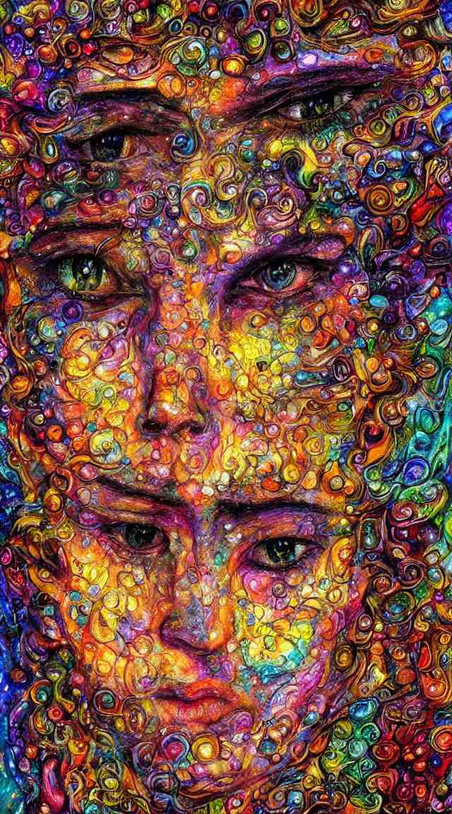 boy face made of crystals by Josephine Wall