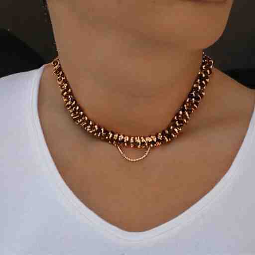 necklace on a young beautiful woman neck, hyper realistic, 