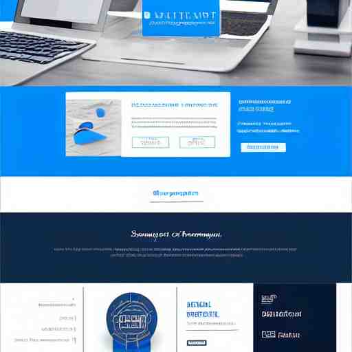 minimalistic clean website brand design portal, blue background with white text, large tab layout on the left, pleasing colors and readable fonts, featuring a corporate brand logo image