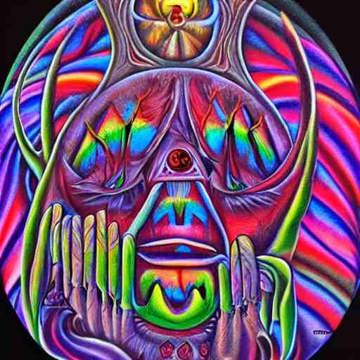 misanthropy, the hate for people, airbrush art, shamanic dmt art, by basuki abdullah 