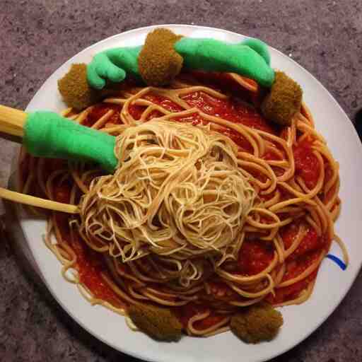 italian chef cooking muppets like spaghetti 