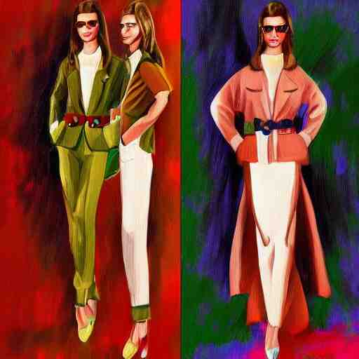 1970 brazil fashion, gucci catwalk, oil painting, digital art, ultradetailed, artstation