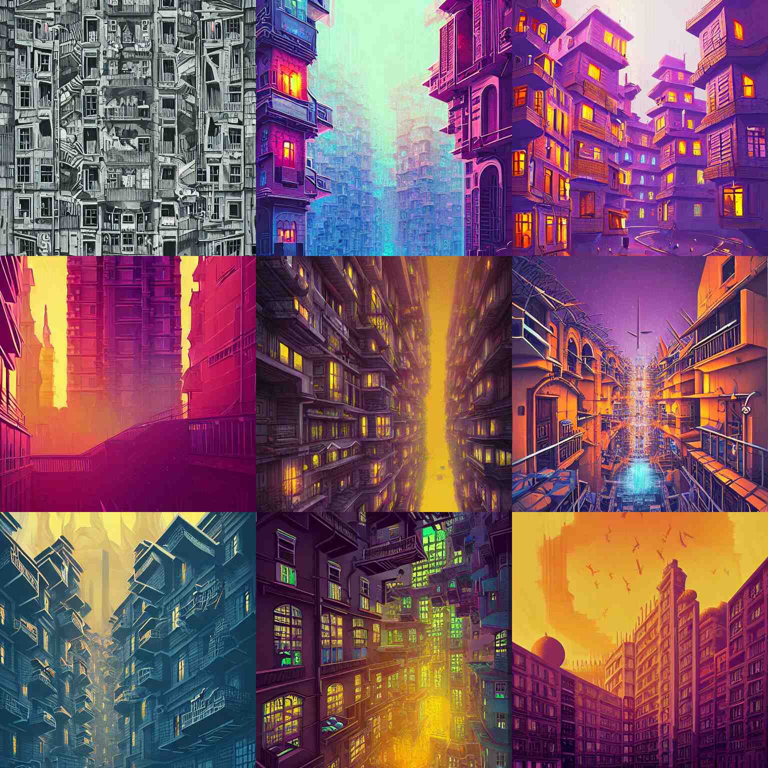 escher city by by alena aenami, petros afshar, anato finnstark 