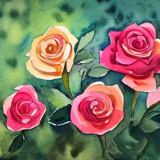 watercolor roses