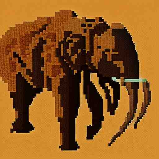 pixel art of elephants walking in the sahara desert 