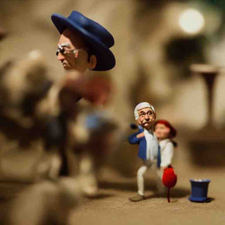 a cinematic film still of a claymation stop motion film starring bill murray, shallow depth of field, 8 0 mm, f 1. 8 