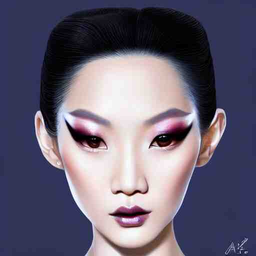 digital painting of a close up face portrait of an elegant, beautiful, sophisticated, fashionable, slender, rich, sleek, young vietnamese punk singer, imagining the rings of saturn. intricate eye detail focus, baroque, batik, by artgerm, range murata, jeremy lipking, trending on pinterest, artstation hq, vivid 8 k sharp depth of field, pristine global illumination, smooth 3 d, wallpaper quality. 