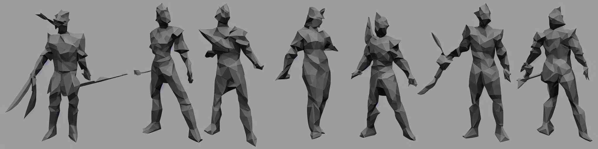 a warrior, low poly, polygon, low poly character