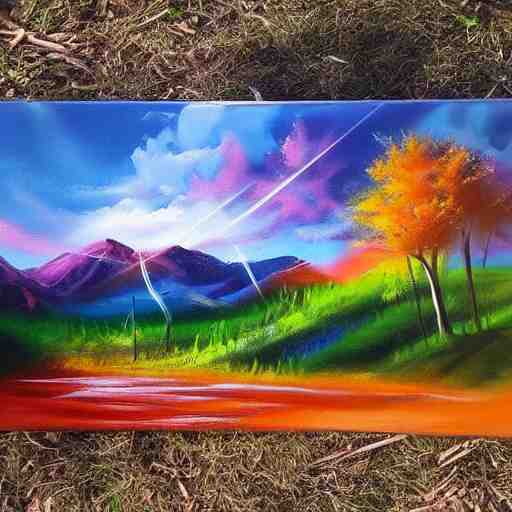 beautiful landscape spray painting 