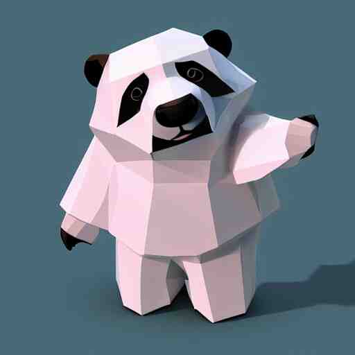 low poly isometric panda 