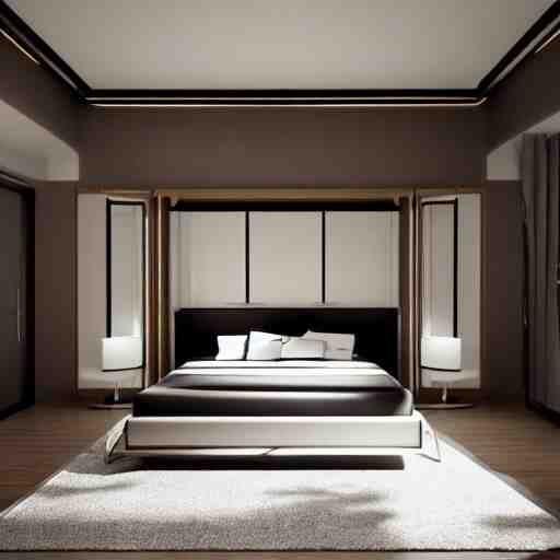 a modern minimalist art deco bedroom 