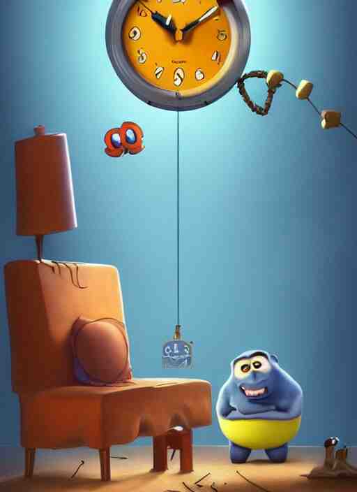 a poster of a pixar's movie about clocks, high definition, trending on artstation 