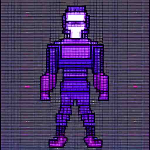 cyberpunk character, pixel art, full  body