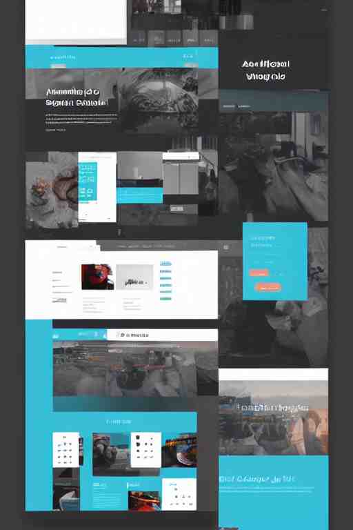 website layout for digital artist, clean modern colorful ui 