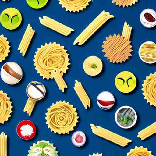 a whatsapp stickers pack of pasta, digital art 