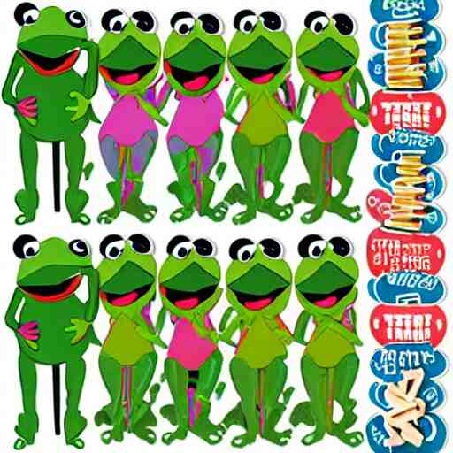 cute kermit the frog die cut stickers