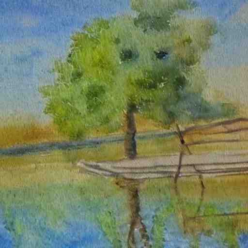 impressionist painting but in watercolor 