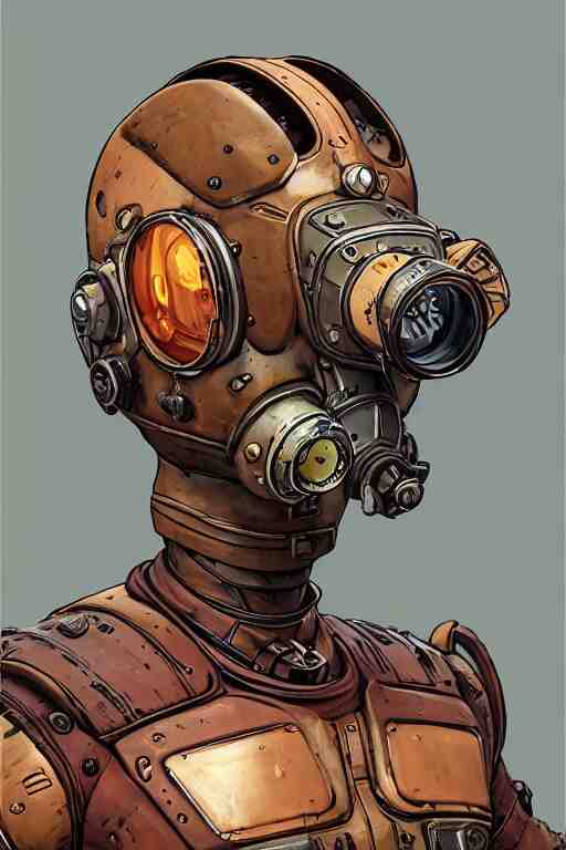 hardmesh retro futurist steampunk fallout 7 6 power armor head, hyper realistic, art gta 5 cover, official fanart behance hd artstation by jesper ejsing, by rhads, makoto shinkai and lois van baarle, ilya kuvshinov, ossdraws, that looks like it is from borderlands and by feng zhu and loish and laurie greasley, victo ngai, andreas rocha, john harris radiating a glowing aura global illumination ray tracing hdr 