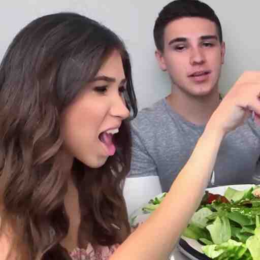 pokimane eating salad, livestream recording 