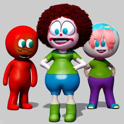 christina hendricks as gumball characters, 3 d render, blender, 