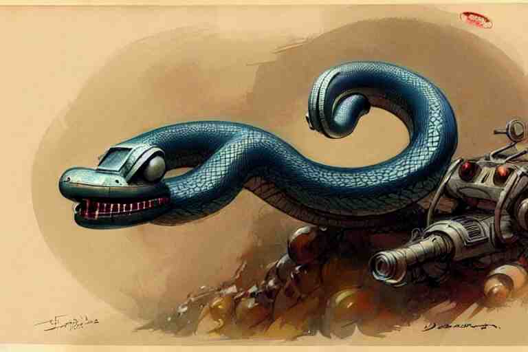 ( ( ( ( ( 1 9 5 0 s retro future robot snake. muted colors. ) ) ) ) ) by jean - baptiste monge!!!!!!!!!!!!!!!!!!!!!!!!!!!!!! 