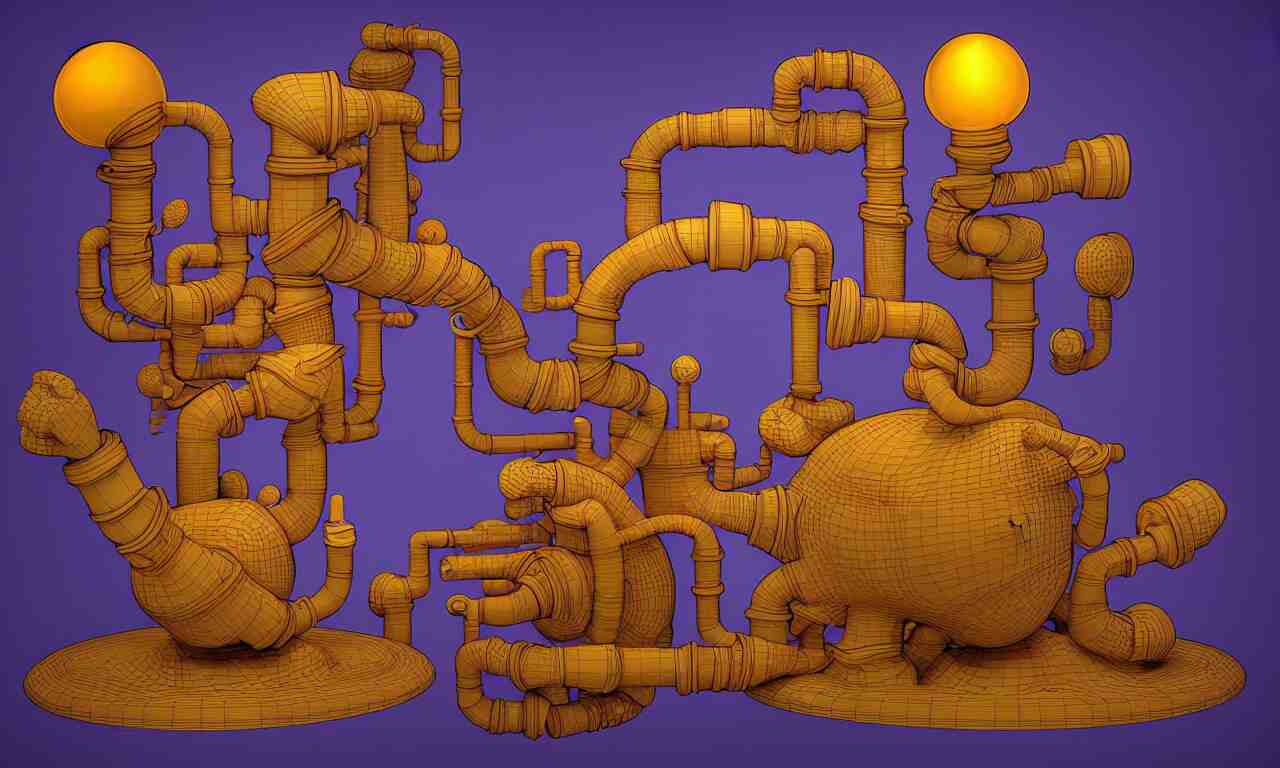 discworld theme, unix pipes, 3 d art, digital illustration, perfect lighting 