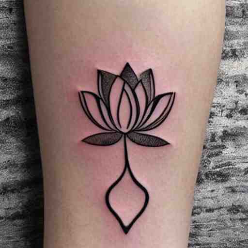 minimalistic lotus flower tattoo 