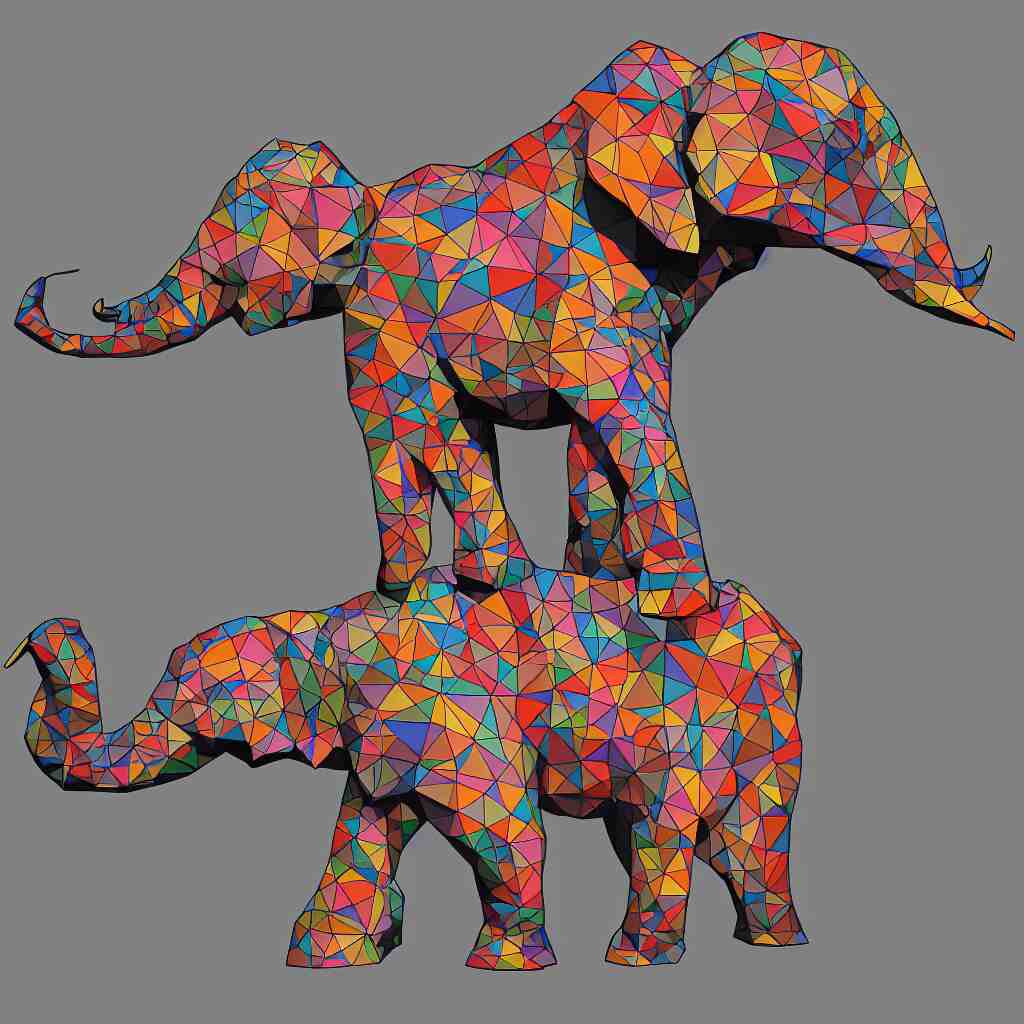 low polygon elephant art