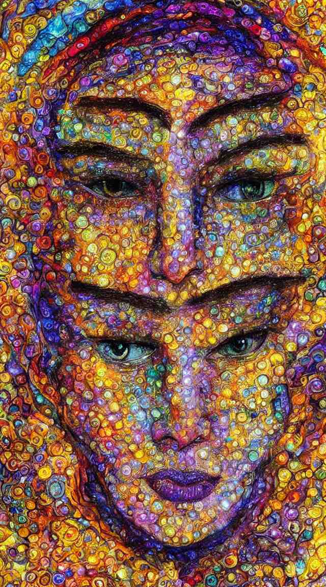 boy face made of crystals by Josephine Wall