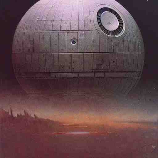 star wars death star highly detailed beksinski style painting 