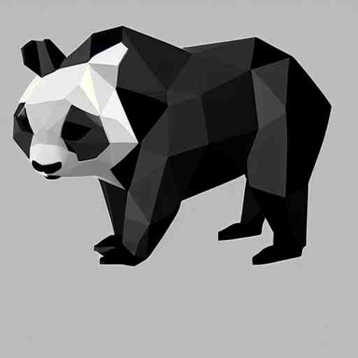 low poly isometric panda 