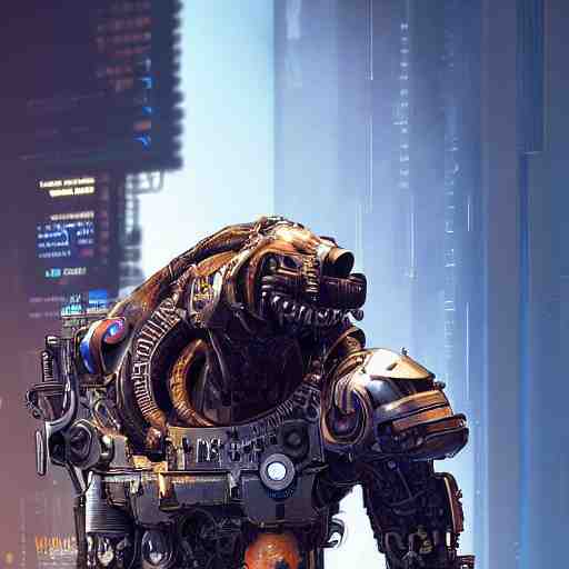 cybernetically enhanced cyborg hyena, realistic cyberpunk 2 0 7 7 concept art 