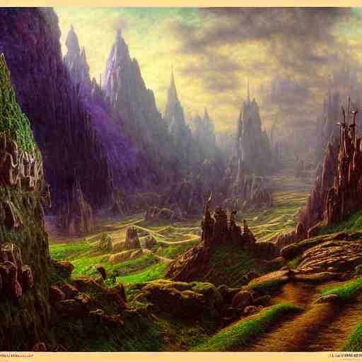 a beautiful and highly detailed matte painting of the lost elven land of avalon, celtic, psychedelic, epic scale, insanely complex, hyperdetailed, sharp focus, hyperrealism, artstation, cgsociety, 8 k, bright colors, by caspar friedrich, albert bierstadt, james gurney, brian froud, 