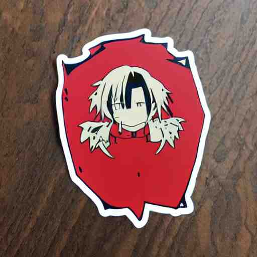 die cut sticker, full metal alchemist al and alphons, splatter paint 