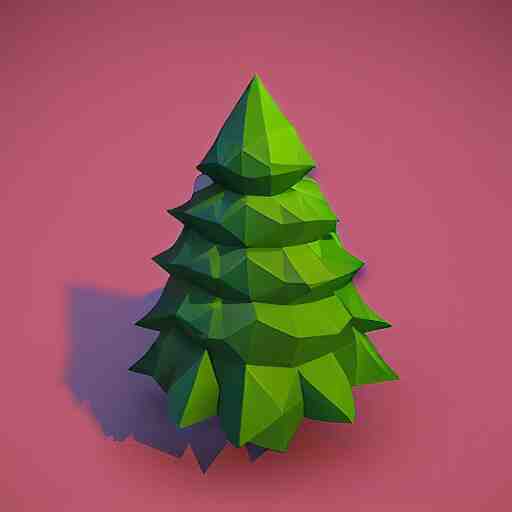 a low poly 3d object of the tree used in mobile game, large and majestic