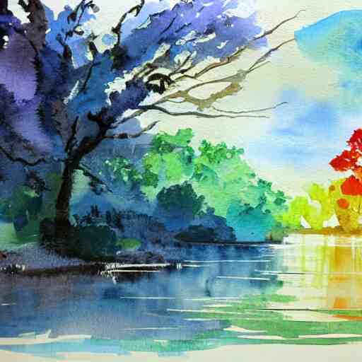  watercolor painting landscape 