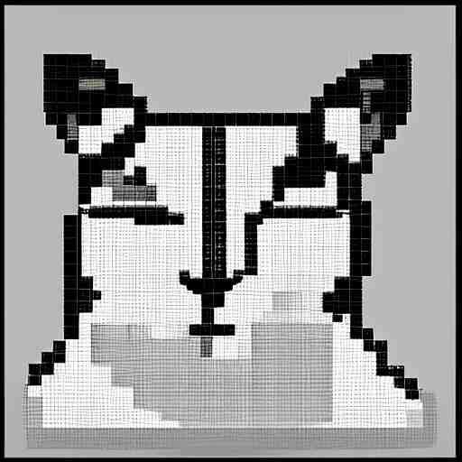 pixel art of a cat, white background