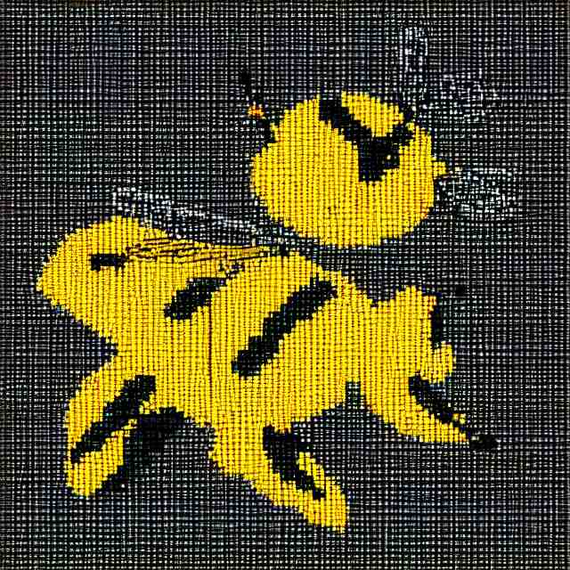 bee, pixelated, flying 