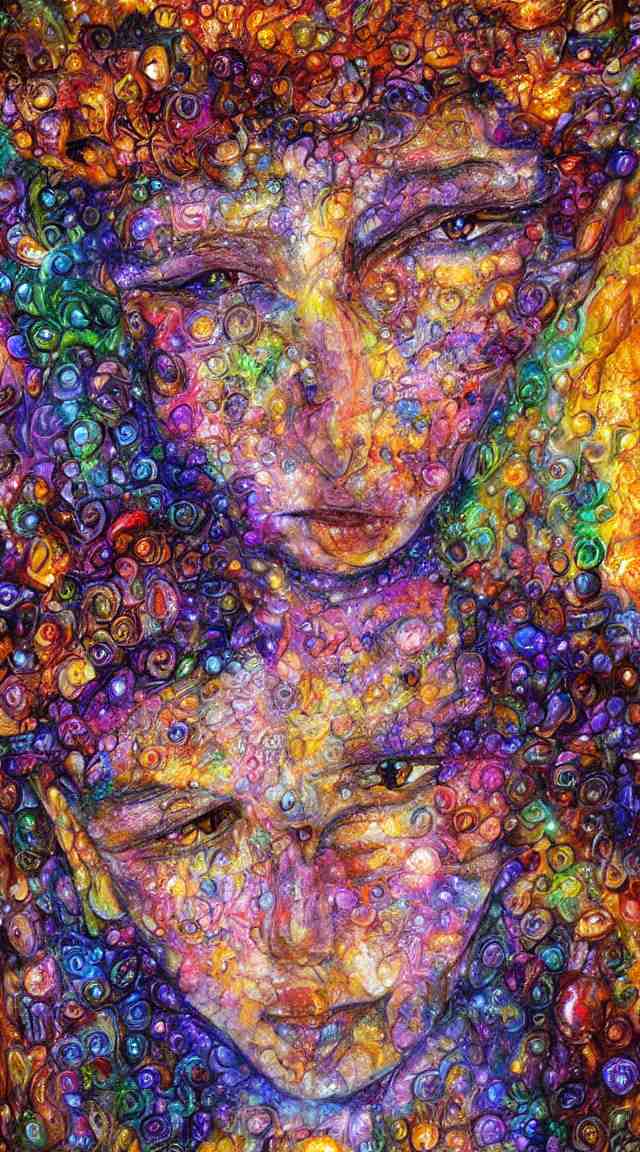 boy face made of crystals by Josephine Wall