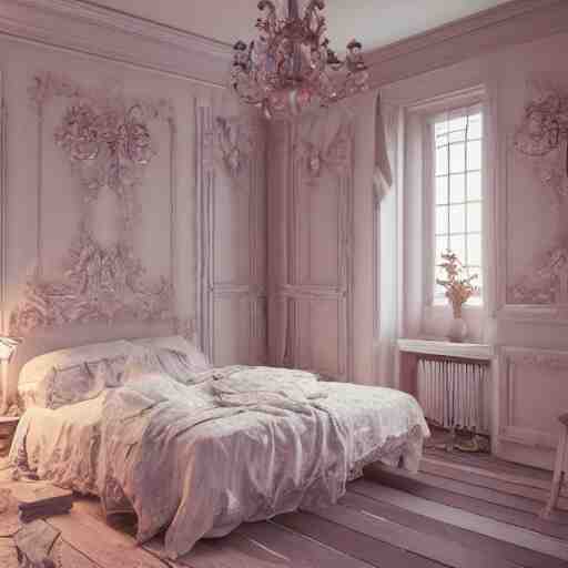 a detalied 3 d render of a shabby chic room, by valentin franke, ilya galinsky trending of artstation, photorealism, fashion photography 