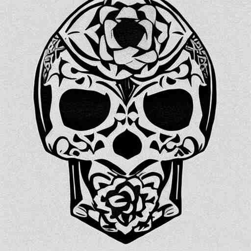 tattoo design, stencil, tattoo stencil, traditional, a world famous tattoo of a geometric skull