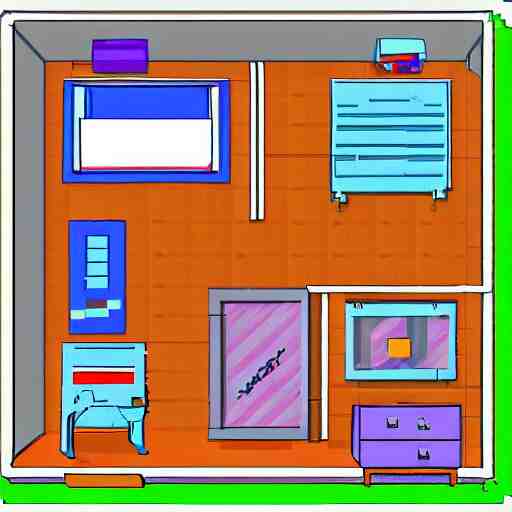 5 year old boys bedroom in the style of isometric pixel art