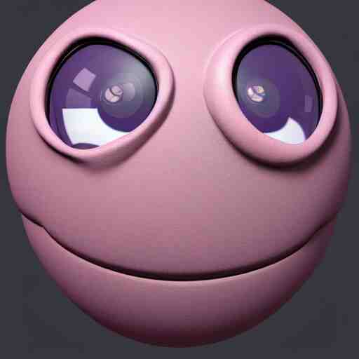 photo of a clay model of character with large spherical purple head and tiny eyes with comically tiny body and spindly limbs leans close to the camera, fish eye lens, 4 k, hyper realistic, hyper detailed face, octane render 