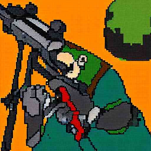 pixel painting of a sniper