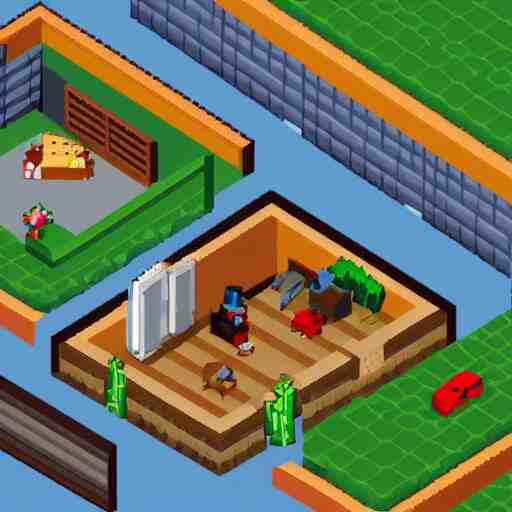 5 year old boys bedroom in the style of isometric pixel art