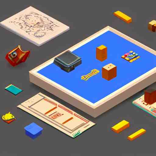 lootbox in the style of peter tarka, 3 d, isometric, game, octane, game, artstation 