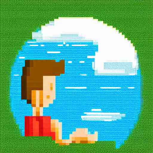 astronaut relaxing on a tropical island, pixel art, highly detailed, intricate 