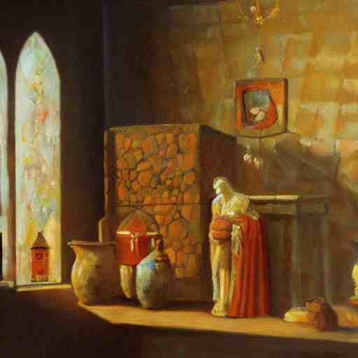 the most beautiful treasure within the castle's treasure room. oil on canvas. 