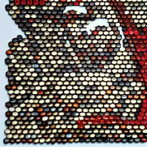 a portrait of iron man, made of a lot of nespresso capsules, mosaic 